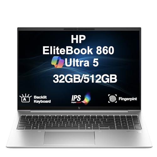 Image of HP EliteBook 860 G11 Business Laptop 16.0 inch IPS Display | Intel Ultra 5-135U, 32GB DDR5, 512GB PCIe SSD, Dual Thunderbolt 4, Fingerprint, Backlit KB, WiFi 6E, Webcam, Win 11 Pro