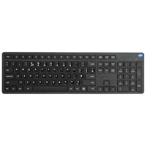 Clavier sans fil low-profile USB noir pour ordinateur de bureau et PC portable