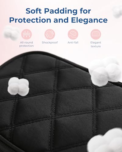 Image of BAGSMART Electronics Organizer Travel Case for Cords Chargers Phones, Black | Puffy Padded, Travel Essentials, Cord organizer bag for Cables, Compact Tech Accessories Pouch