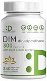 DIM Supplement 300mg, 240 Caps, 4 Months Supply | Estrogen Balance for Men & Women | Diindolylmethane Plus Black Pepper Extract for Enhanced Absorption | Hormonal & Skin Health Support