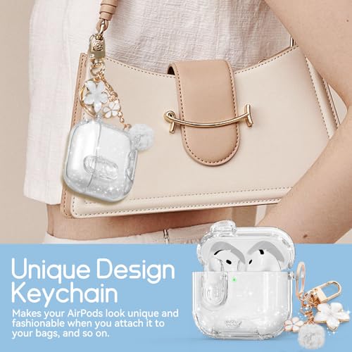 Image of for AirPods 4 Case 2024 with Safety Lock,Glitter White