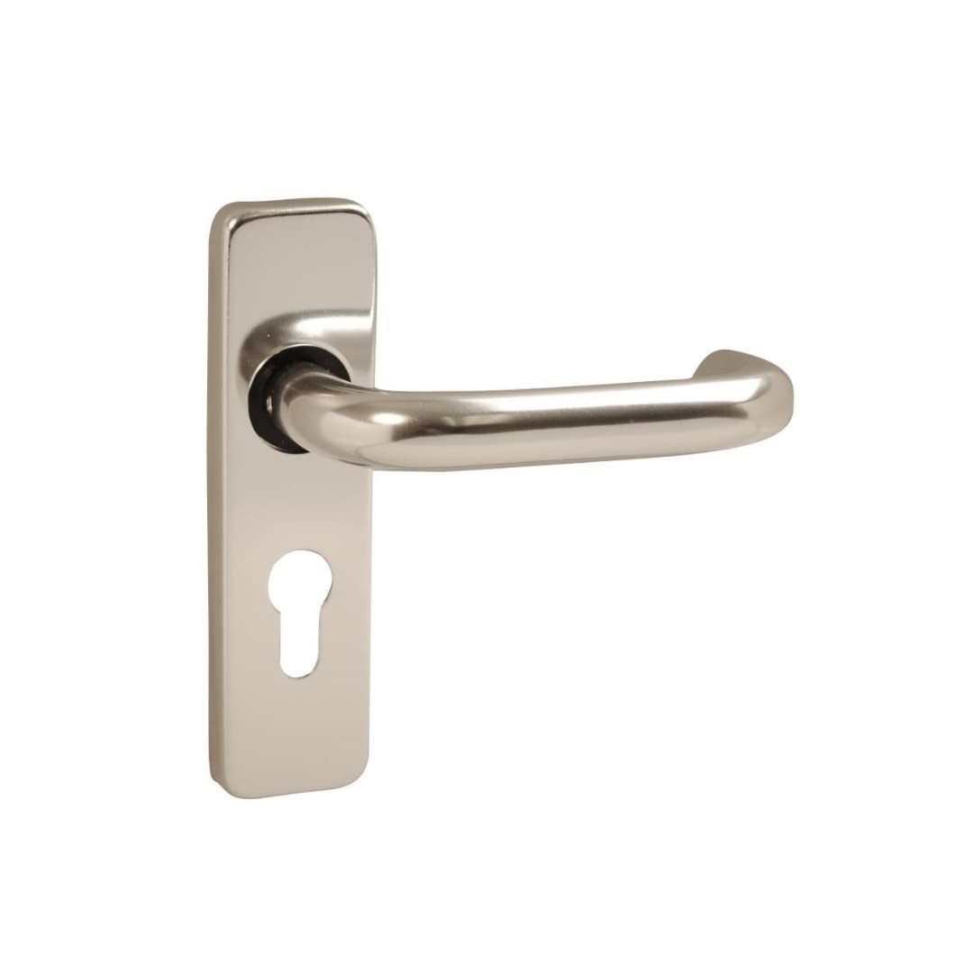 Vibe Silver Round Bar Lever Euro On Polished Anodised Aluminium Door Handle Lever Euro On Polished Anodised Aluminium For Internal Doors
