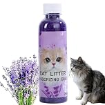 Cat Litter Box Deodorizer Powder,Natural Odour Eliminator for Wood Pellet Cat Litter,Pet Friendly Freshener & Cat Urine Odour Remover,Long Lasting Litter Smell Eliminator and Odour Control,Lavender