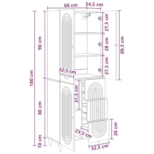 Armarios de madera de 2 piezas 66x34,5x90 cm modulares para almacenamiento en el salón 3