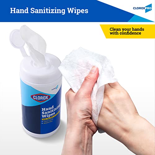 Clorox Pro Alcohol Free Hand Sanitizer Wipes with BZK - Gentle Hand Sanitizing Wipes for Hands in Bulk Canister - Disinfecting Sanitizer Solution for School Supplies & Office Use, 100 Count
