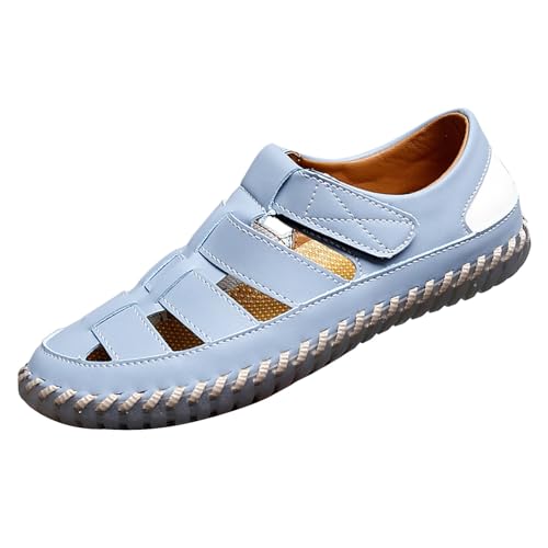 Chaussures de pêcheur en cuir bleu, le cadeau d'été idéal en taille 40 pour femme élégante