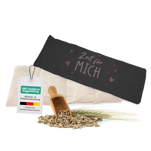 heimtexland ® Roggen Kammer Cojín de granos XL, 20 x 48 cm, 100% algodón, color antracita