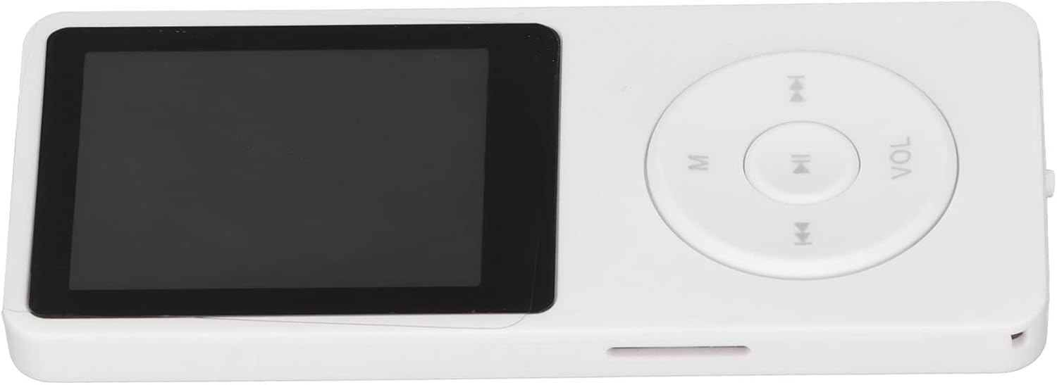 Pilipane Portable 1 8 Inch Display Screen MP3 Player, Expandable to 64GB for for Limit Music Experience, TFT Display Music Player, USB MP3 Player (White)