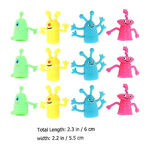 Gadpiparty Brinquedos De Fantoches De Dedo 12Pcs Monstros De Dedo Elásticos Fantoches Macios Tpr Lum