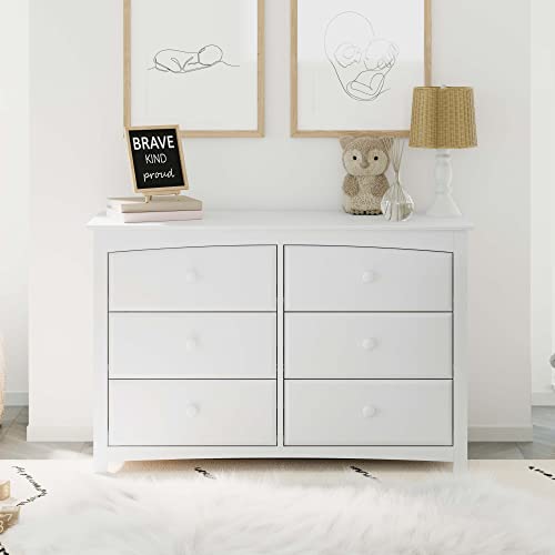 Storkcraft Kenton 6 Drawer Double Dresser (White) Dresser For Kids Bedroom, Nursery Dresser Organizer, Chest Of Drawers For Bedroom With 6 Drawers, Universal Design For Children’s Bedroom #TOP1