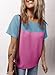 Dokotoo Womens Shirts Color Block Short Top Cute Pullover Ladies Tees & Blouse Spring Summer Business Casual t Shirts Blouses for Women Fashion 2025 Rose Red Medium