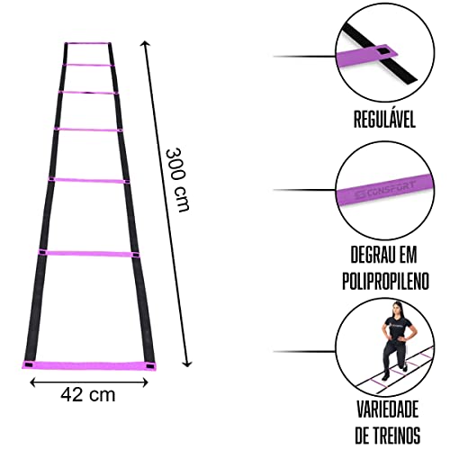 Kit Treino Agilidade Funcional Ginastica Futebol 4 Cones + 6 Chapeu Chines + 1 Escada De Agilidade (