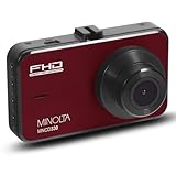 Minolta 1080p Car Camcorder with LCD Monitor – Front Vehicle Camera with G-Sensor, Loop Recording, Wide Angle Lens, Motion Detection, Photo Capture, Touch Control, USB Powered (Red)