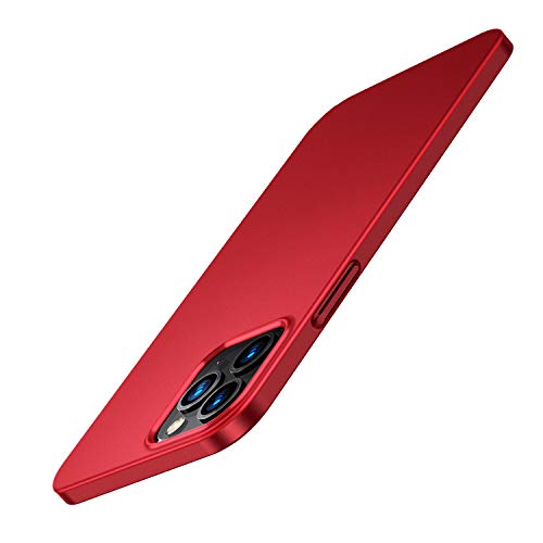 TORRAS Slim Fit for iPhone 12 Pro Max Case Ultra-Thin Sturdy Protective Cover with Non-Slip Grip & No Fingerprint Hard Plastic Super Slim Phone Case for iPhone 12 Pro Max 6.7 Inch, Red