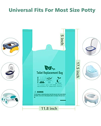 Ayotee Disposable Potty Liners For Toddlers,2 Gallon 100 Counts Compost Portable Potty Bags Potty Training Bags, Compatible Bedside Commode Liners Potty Chair Liners, Portable Toilet Bags For Kids #TOP1