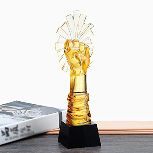 Trofeeën Hars Trofee Gouden Vuist Kristallen Trofee Party Party Thema Award Trofee Sport Competitie Kampioenschap Trofee (Color : Gold, Size : 8 * 8 * 30cm) - Image 5