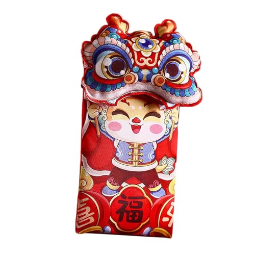 FytStycale Red Envelope Chinese New Year Money Hong Bao Cloth Theme Gift Packet Unique Festive Design Suitable for Gift Giving Home Decoratio, Close Eyes 13x22cm