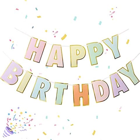 Colourful Macaron Birthday Banner for Parties Cover