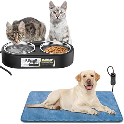 Yicostar Heated Water Bowl for Outdoor Cats,Pet Heating Pad for Cats and Dogs Cover