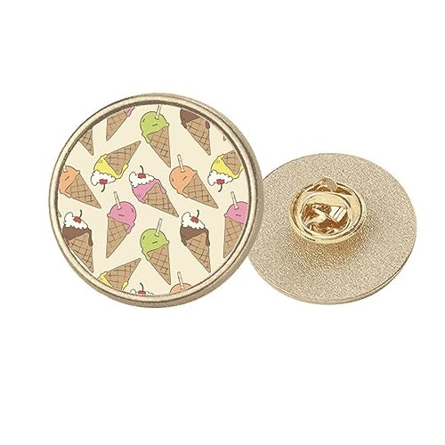 Broche ronde en métal doré style vintage, bijou fantaisie cerise chocolat