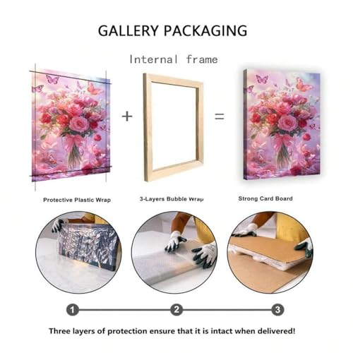 Peintures sur toile papillon et rose pour une élégance intérieure - 7