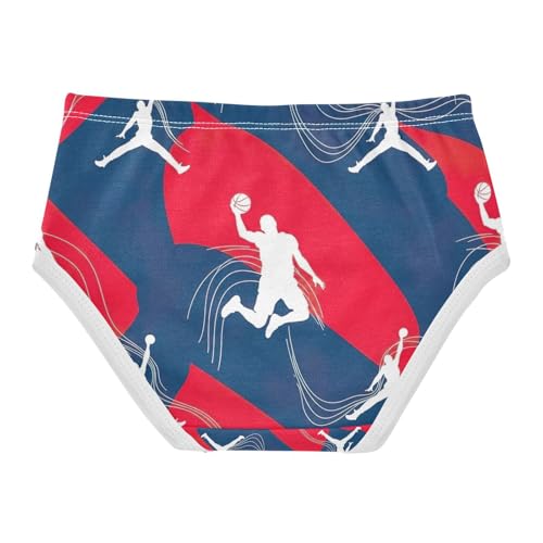 Girls Briefs, Basketball Player Jumping Toddler Panties, Cotton Underwear Girls, 2T–8 Years2