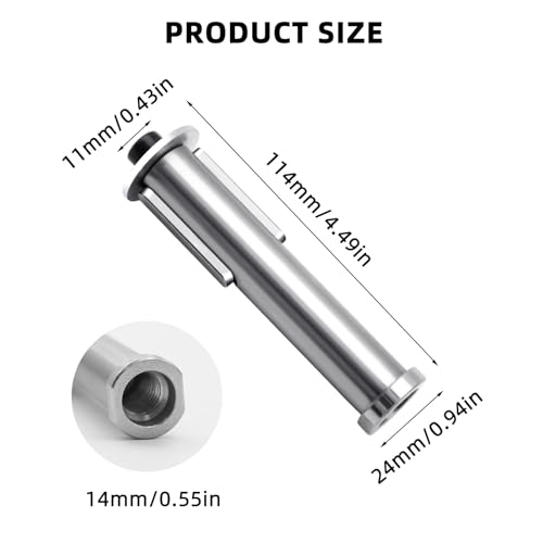 WYYFXY® Silber Vielseitige Satinierwalze M14 Gewinde Spanndorn Satinieraufsatz Verlängerung Adapter Aufnahmedorn M14 Gewinde Satiniermaschine Spanndorn für Winkelschleifer Walzenschleifmaschine