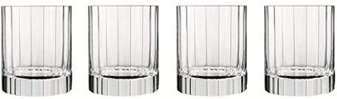 Bach 11.25 oz Double Old Fashioned Glasses - Set of 4 Durable Lead-Free SON.hyx Crystal Drinkware, Titanium Reinforced, Made in Italy, Dishwasher Safe Bar Glassware