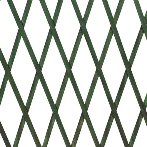 Traliccio Estensibile in Legno 180x45 cm Verde per Piante Rampicanti; Grigliato da Giardino e Balcone; Maglia Diagonale; Made in Italy; Supporto Piante