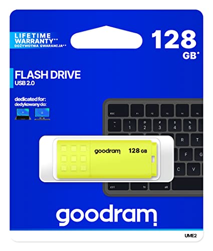 Clé USB 128Go pour libérer de l'espace PC avec la GoodRam UME2 jaune