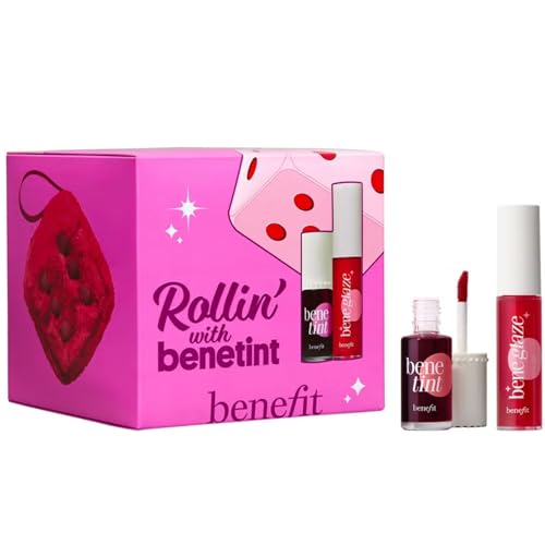 Benefit Rollin’ With Benetint 3-Piece Lip & Cheek Gift Set Full-size rose-tinted lip & cheek stain and lip gloss