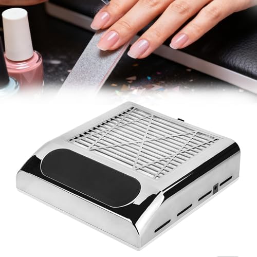 80W Nail Dust Collector, Professional Electric Nail Vacuum Cleaner with Reusable Filter, Portable Nail Dust Extractor for Home Salon, Pink Nail Salon Equipment