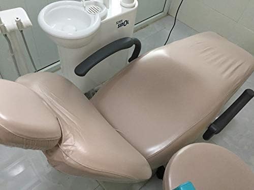 Springsky 1 Set Khaki Dental Dentist Chair Cover Sleeves Protector Headrest Cushion PU Waterpoof Easy Clean