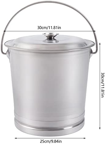 Stainless Steel Bucket with Lid, 8 L / 8.5 Qt Milk Pail Bucket with Handle Kitchen Compost Bin Kitchen Compost Bin