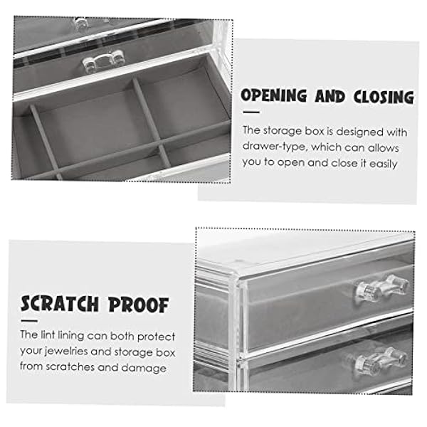 Cabilock Box voor - laag houder houder ring huis oorbel schrijfwaren kettingen - niveau helder kleine voorwerpen lippenstift make-up kantoor sieraden kwast ringen sieraden halsketting lade