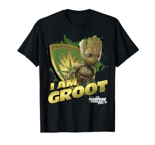 Marvel Guardians Vol.2 I AM GROOT Shield Splash T-Shirt T-Shirt