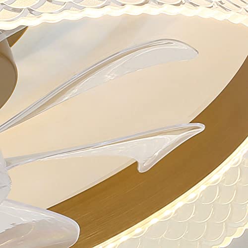 Ventilateur de plafond à intensité variable LED 48W rond doré 3 vitesses - 6
