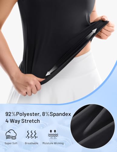 Image of MIER Womens Sleeveless Golf Polo Shirt, UPF 50+ Quick Dry Quarter Zip Tops