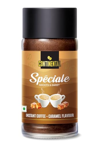 Image of Continental Speciale Flavoured Coffee Combo | PACK OF 4 | Each 50gm, 4 Flavors - Hazelnut, Vanilla, Mocha, Caramel | Makes 100 Cups | Instant Coffee powder for both Hot & Cold Coffee | Medium Roast