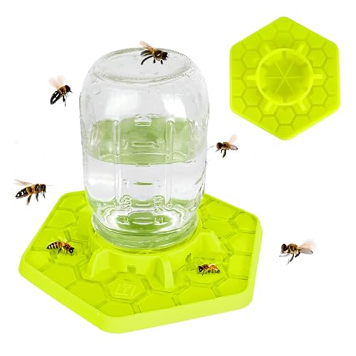 Bee Feeder for Mason Jar Made of Silicone - Bee Watering Station for Garden Compatible with Regular Mouth Mason Jars