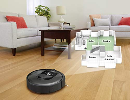 iRobot Roomba i7 (i7156) - Aspirateur Robot connecté - 2 extracteurs en Caoutchouc multisurfaces - Idéal pour Les Animaux - Cartographie, mémorise et s'adapte à Votre Domicile