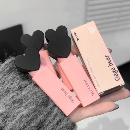 Image of Gege Bear Dreamy Sweet Velvet Lip Glaze | Brown Nude, Baby Pink & Blood Red Shades | Best Lipstick Brand for Women | 6 Cute Shades Makeup for All (01# French Naked Tea, 2.5g)