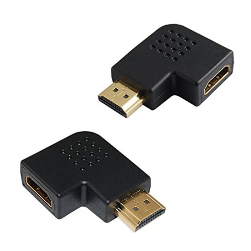 Oiyagai 2 szt. HDMI lewy + prawy 90 stopni port Saver męski na żeński M/F pionowy płaski konwerter adaptera