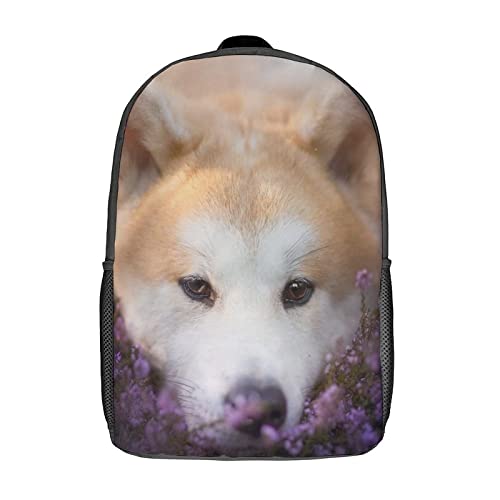 Sac à dos d'école pour enfants Akita 17 pouces avec imprimé imprimé 3D tendance