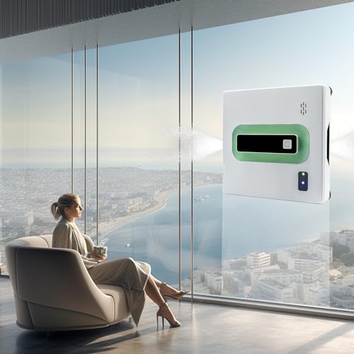 Image of Window Cleaning Robot with Ultra-Thin 5600PA Auto Dual Two-Way Water Jet Model Glass Cleaning Automatic Smart Robot Cleaner Window Vacuum Cleaner Tiles /Class Door Indoor