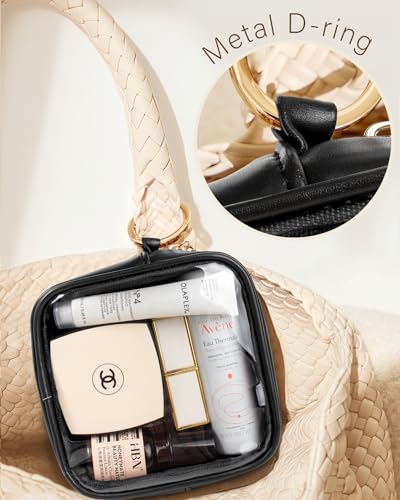 Image of Clear Sunscreen Bags For Beach Pool,Waterproof Mini Sun Bag Travel Toiletry Makeup Bag,Travel Beach Pool Summer Essentials SPF Bag For Women Girls(Mini Black)