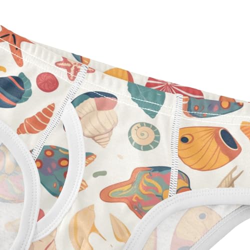 KLL Seashells Different Shapes and Starfish Toddler Boys Pure Cotton Nighttime Underwear Cute Undies4