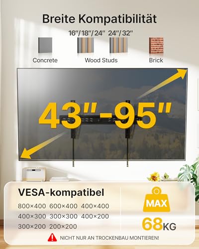 Support mural pour téléviseur grand écran LCD LED VESA 800x400mm - 3