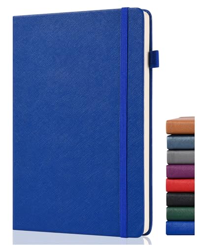 Bullet Journal Puntinato, 140GSM, A5 Dotted Notebook, Carta Spessa, con 152 Pagine, Tasca Posteriore, Portapenne, Copertina Rigida, a Pois, per Pianificazione, Appunti, Studio, Blu Violaceo