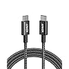 Anker Cable USB C Carga Rapida, 333 Cable USB C, 100W carga rápida para iPhone 16/16 Pro/16 Plus/16 ProMax MacBook Pro 2020, iPad Pro 2020, iPad Air 4, Samsung Galaxy S23+/S23, y más(1,8m)